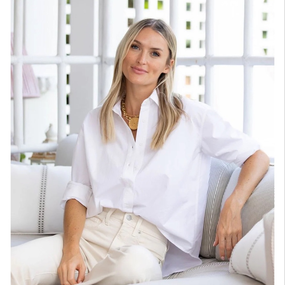 Julia Amory The Carolyn Cotton Bottom-Down Shirt - L White